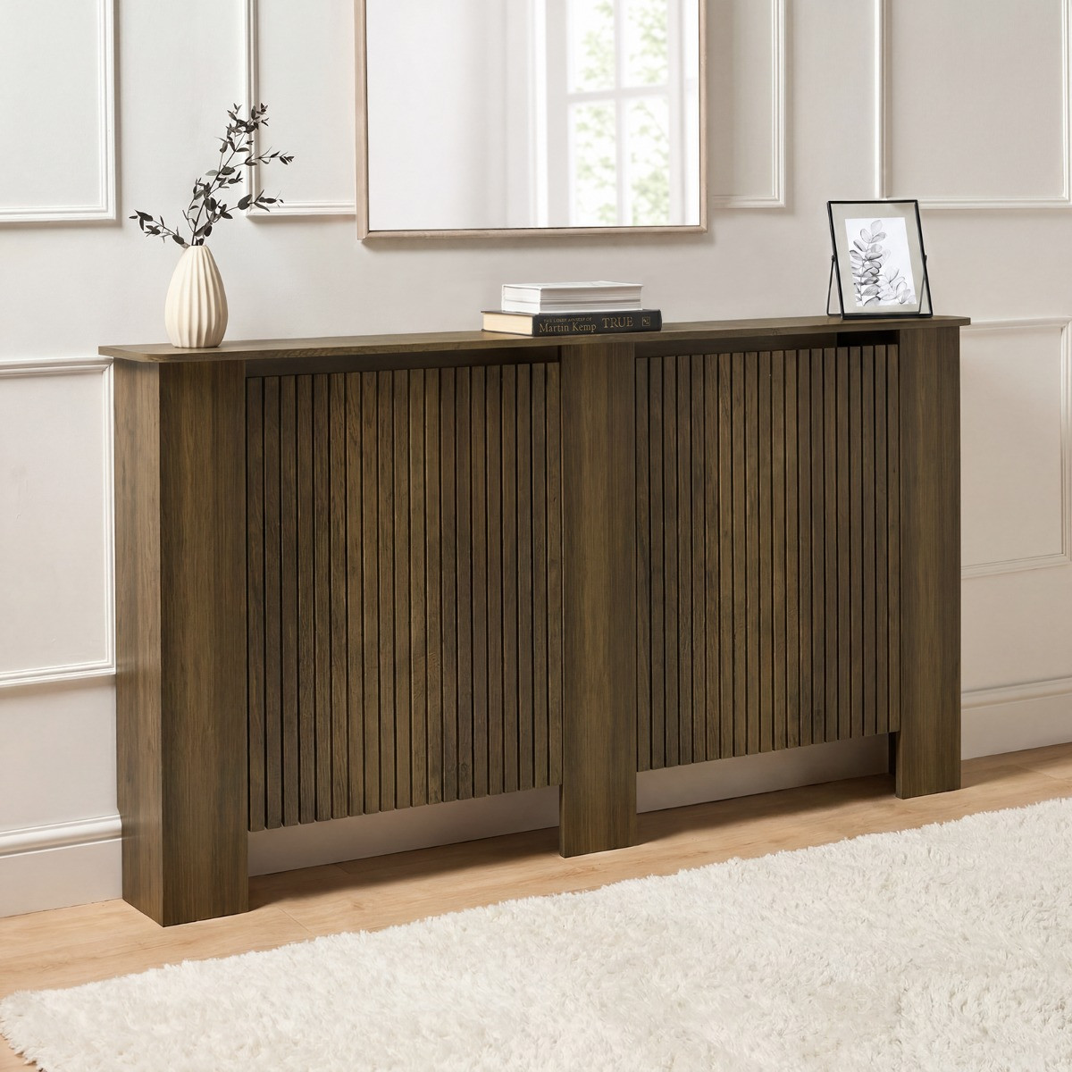OHS Ribbed Radiator Cover - Medium Wood>