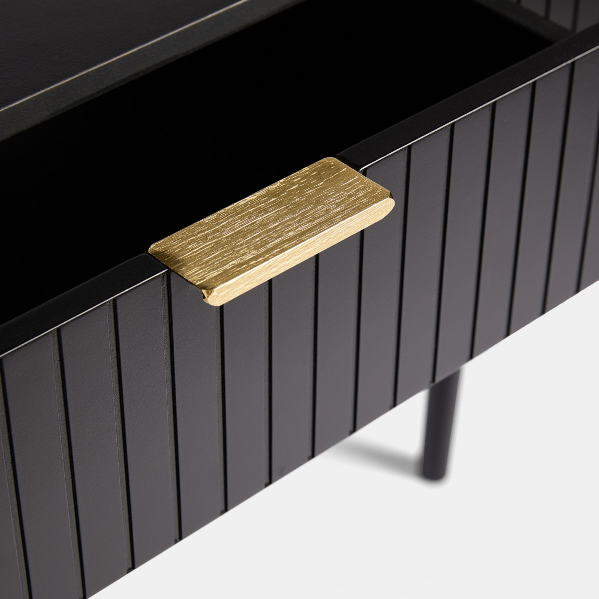 OHS Venice Ribbed Console/Dressing Table - Black>