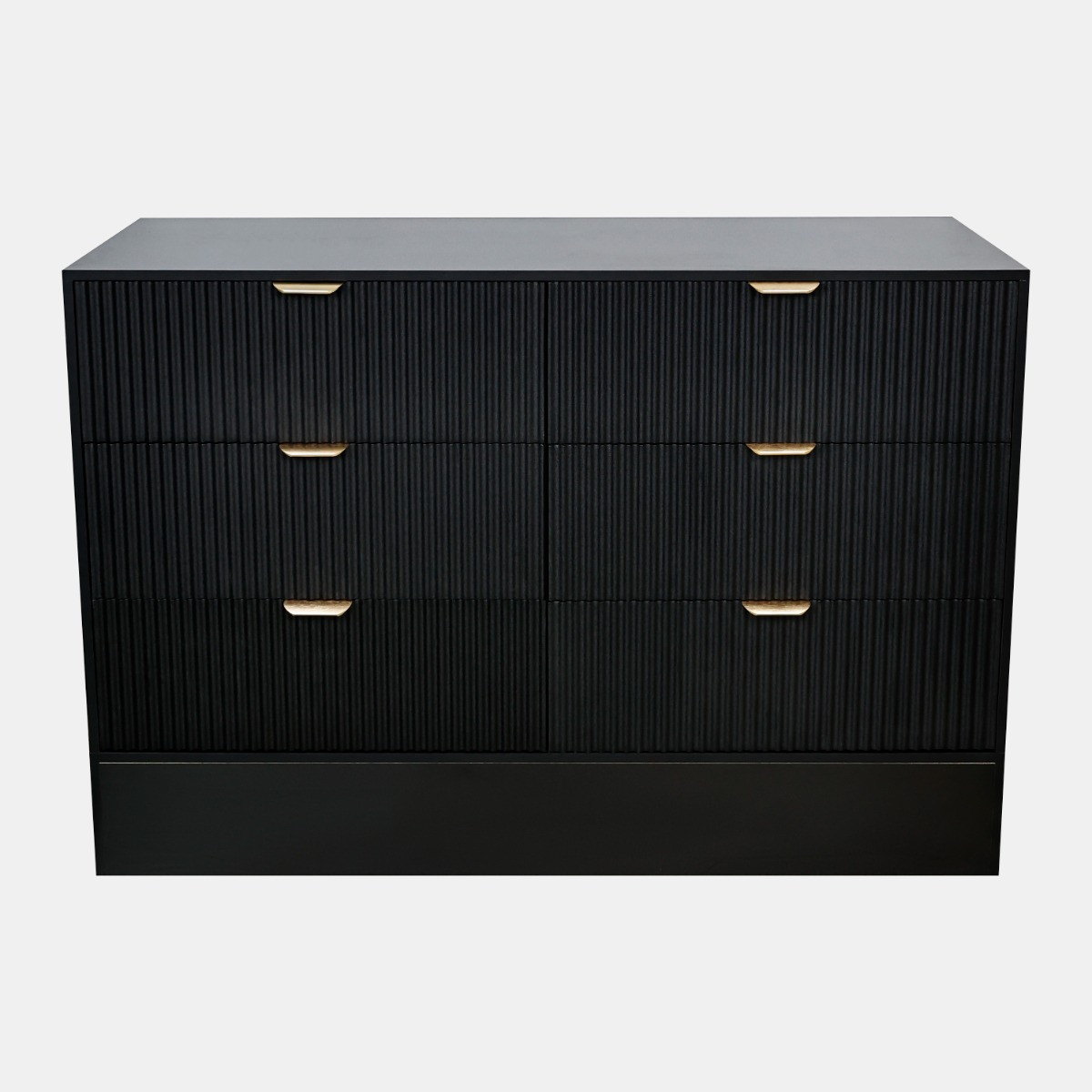 OHS Solid Ribbed 6-Drawer Unit - Black>