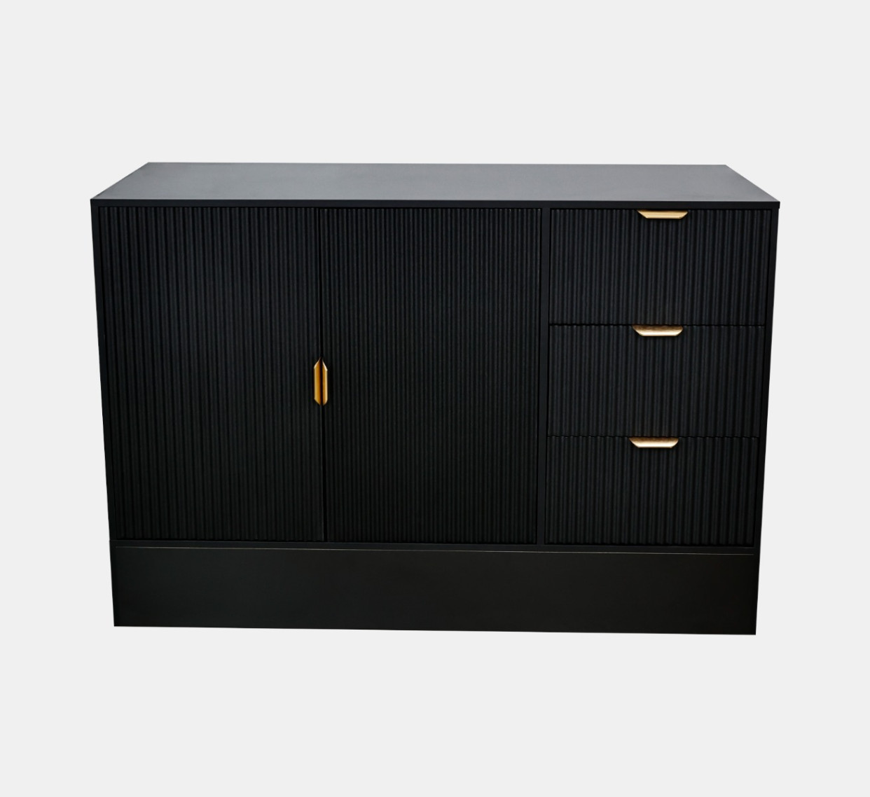OHS Solid Ribbed Sideboard - Black>