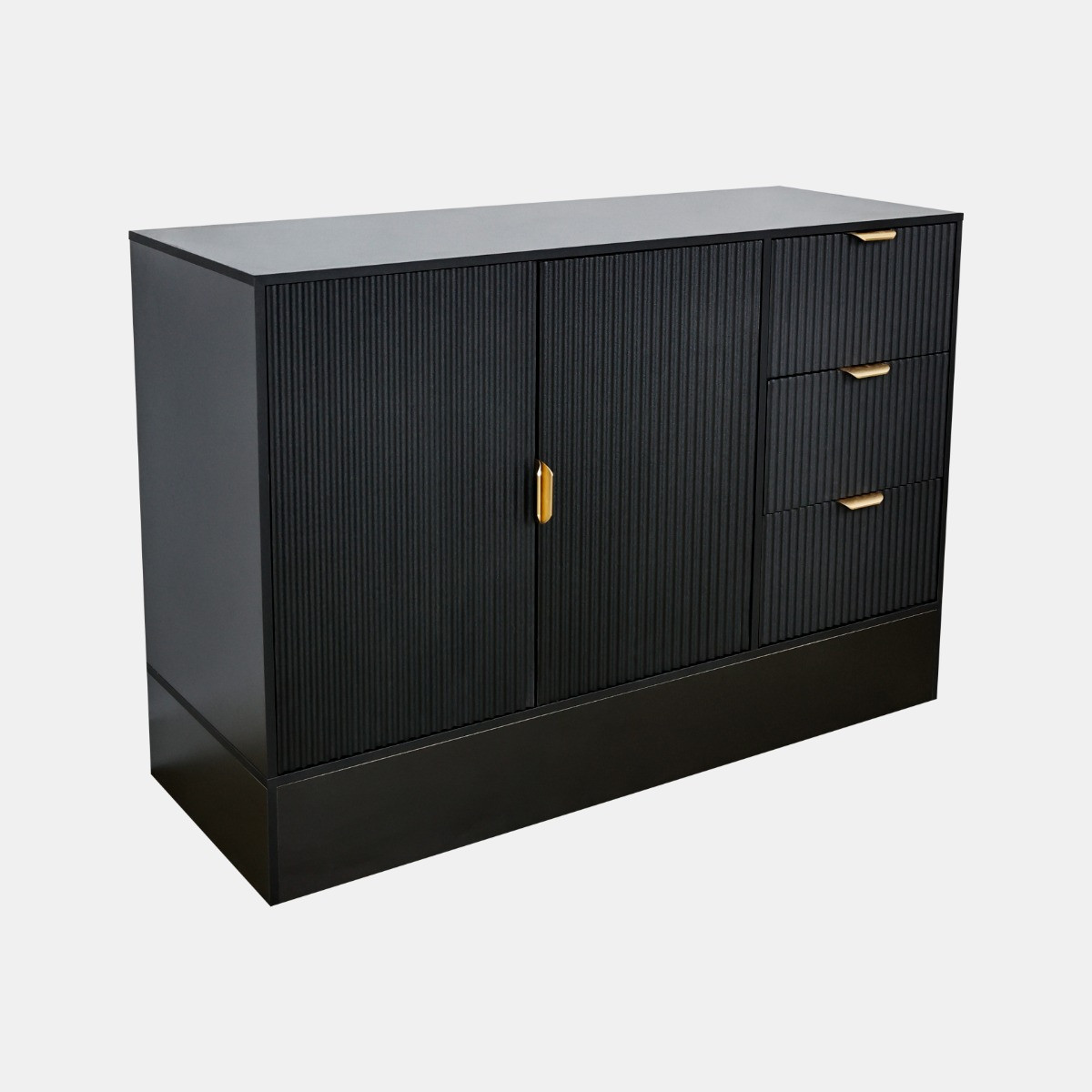 OHS Solid Ribbed Sideboard - Black>