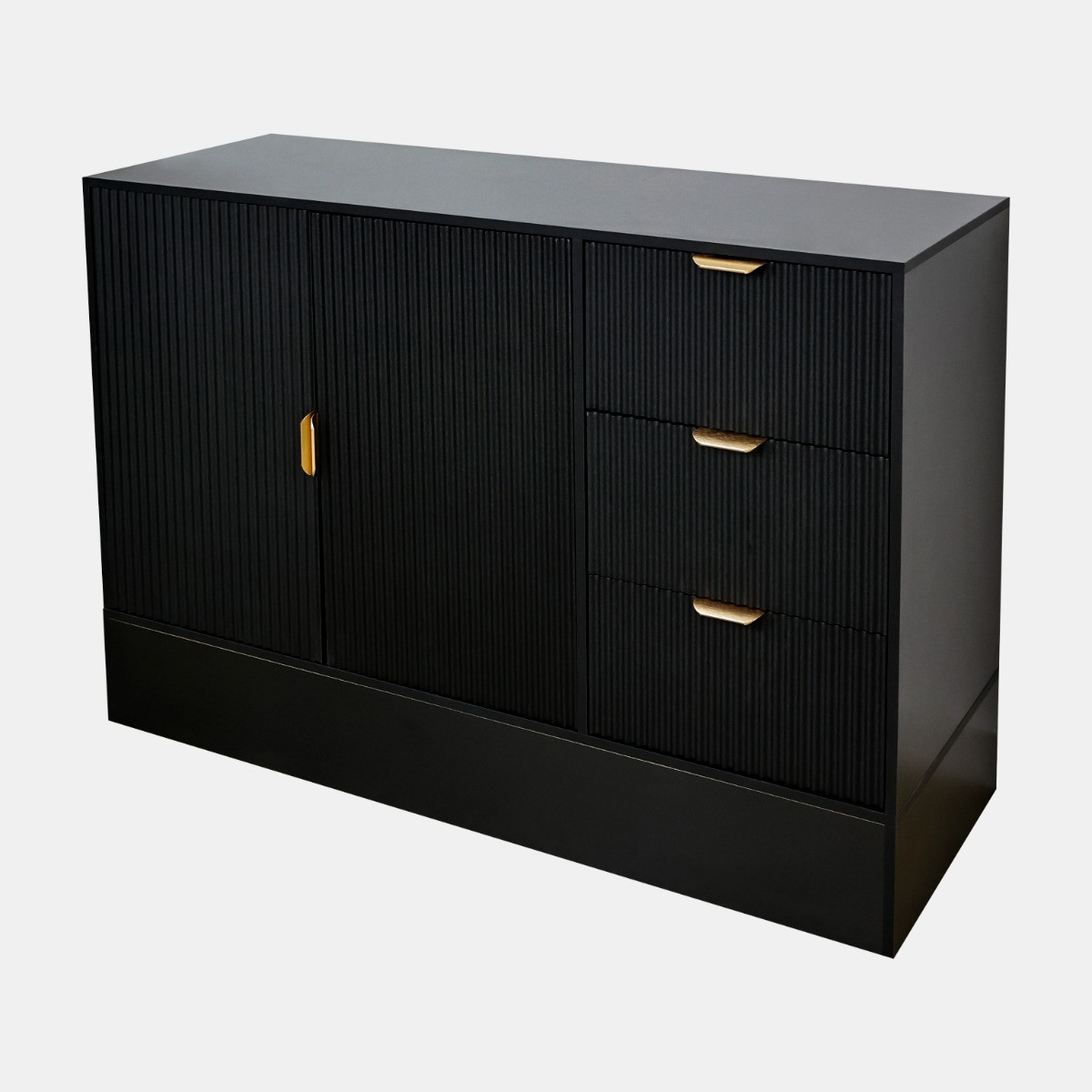 OHS Solid Ribbed Sideboard - Black>