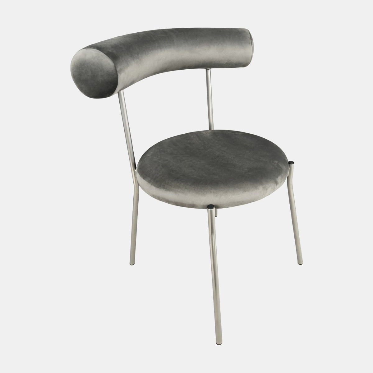OHS Velvet Dining Chair - Charcoal/Silver>