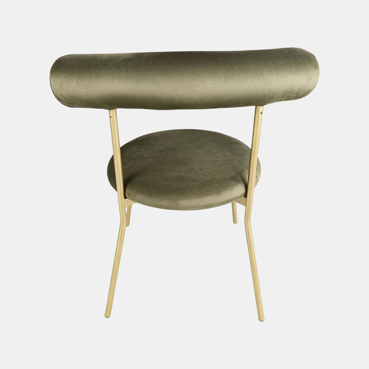 OHS Velvet Dining Chair - Olive Green/Gold>