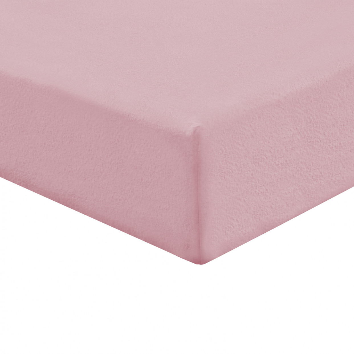 Highams Brushed Cotton Fitted Bed Sheet - Blush Pink>