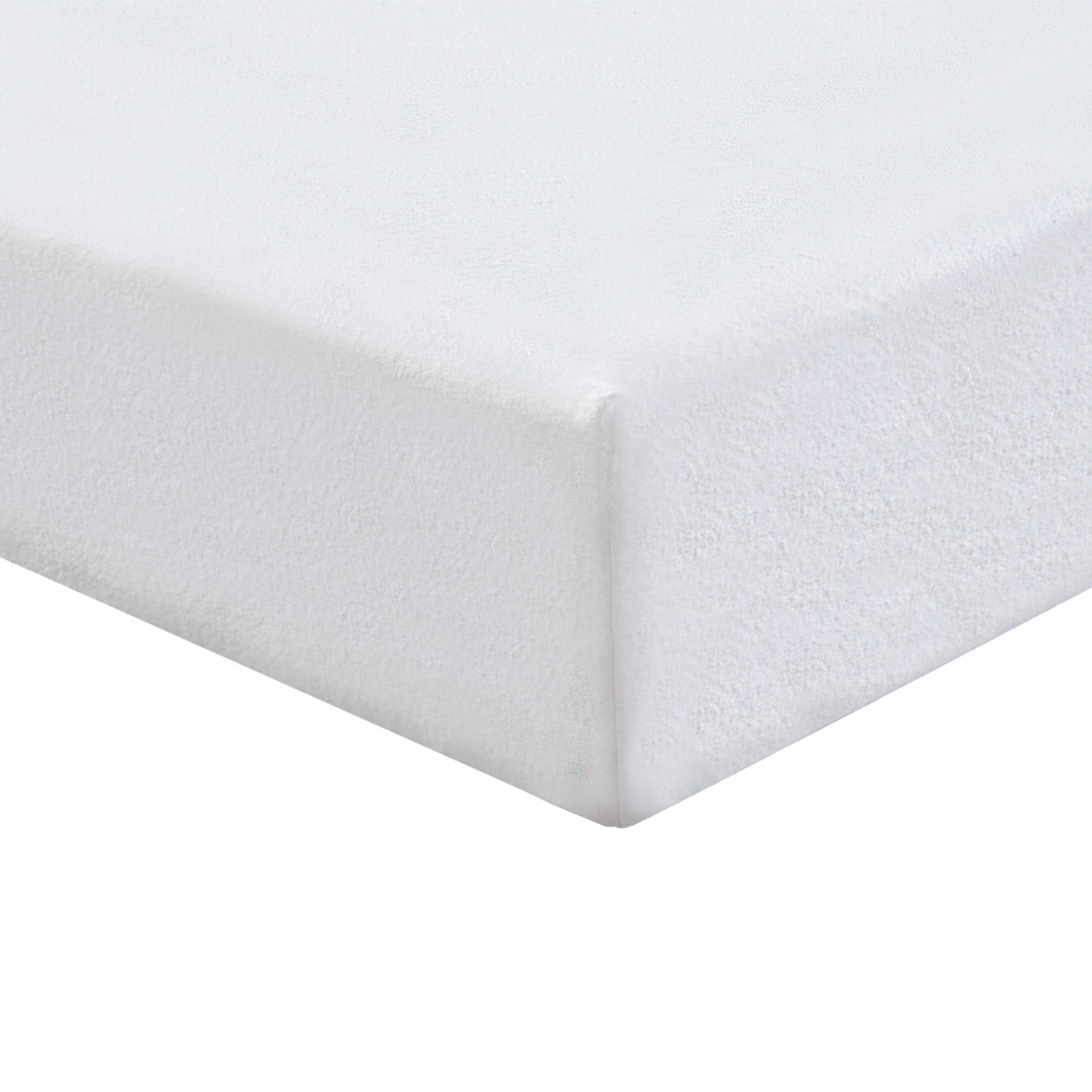 Highams 100% Brushed Cotton Flannelette Fitted Sheet - White>