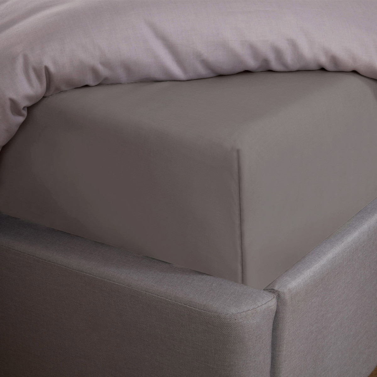 Highams 100% Cotton Fitted Sheet - Grey Silver>