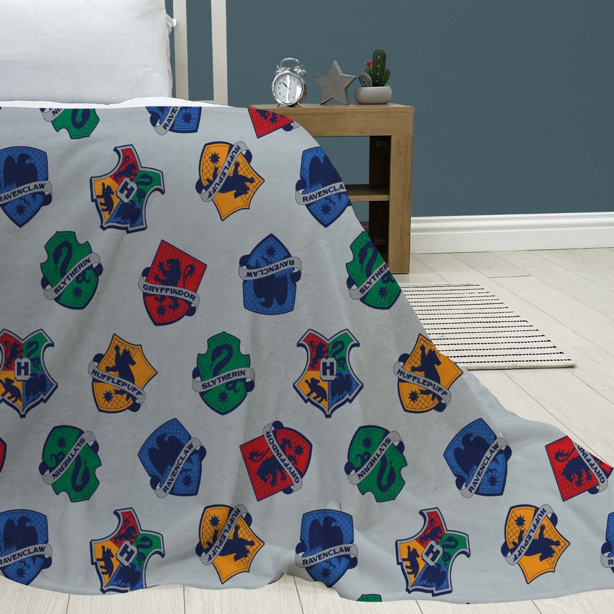 Harry Potter Fleece Throw, Grey 100 x 150cm