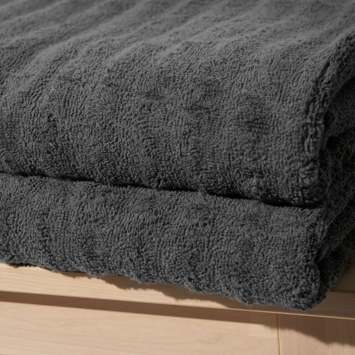 Highams 100% Cotton Jumbo Ribbed Stripe Towel Bale 4 Piece - Grey>