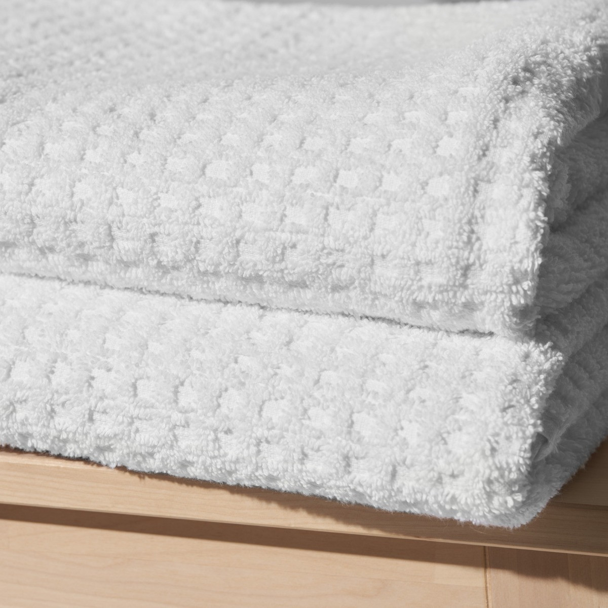 Highams 100% Cotton Waffle Towel Bale 4 Piece - White>