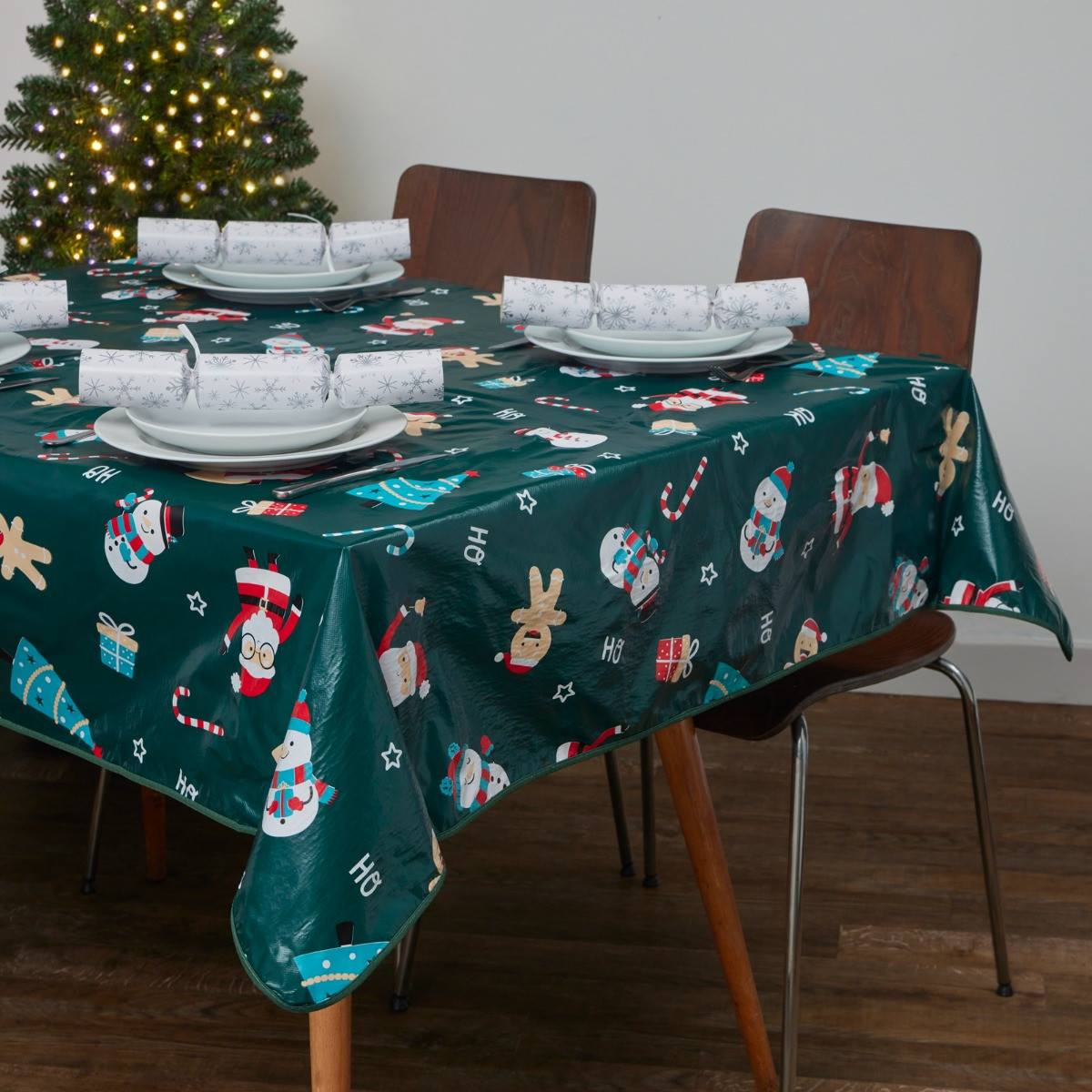 OHS Christmas Print Tablecloth - Green>