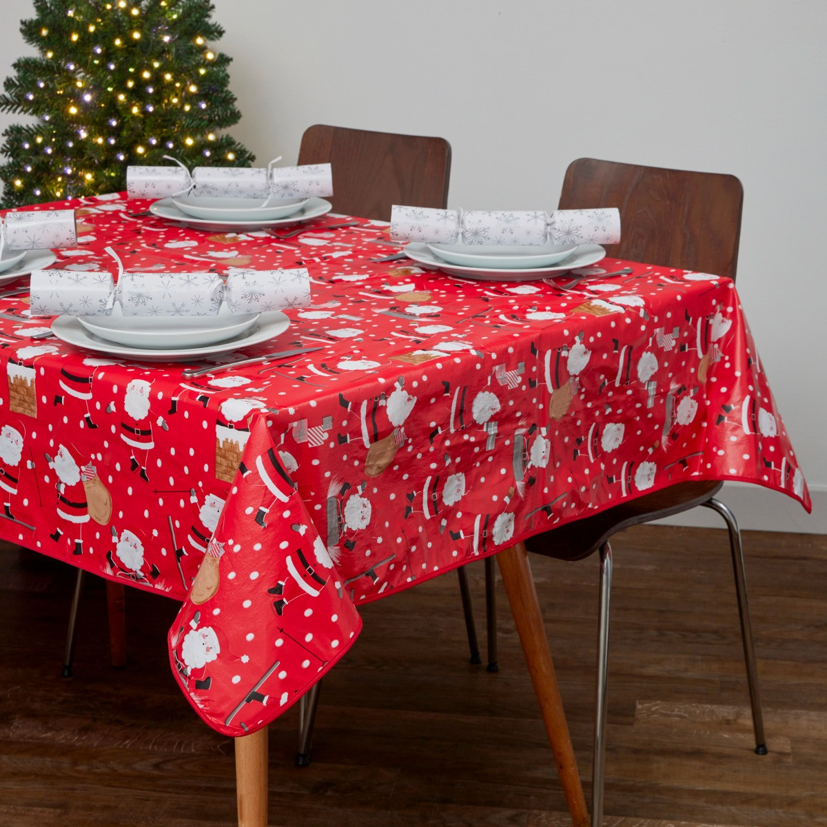 OHS Santa Print Tablecloth - Red>