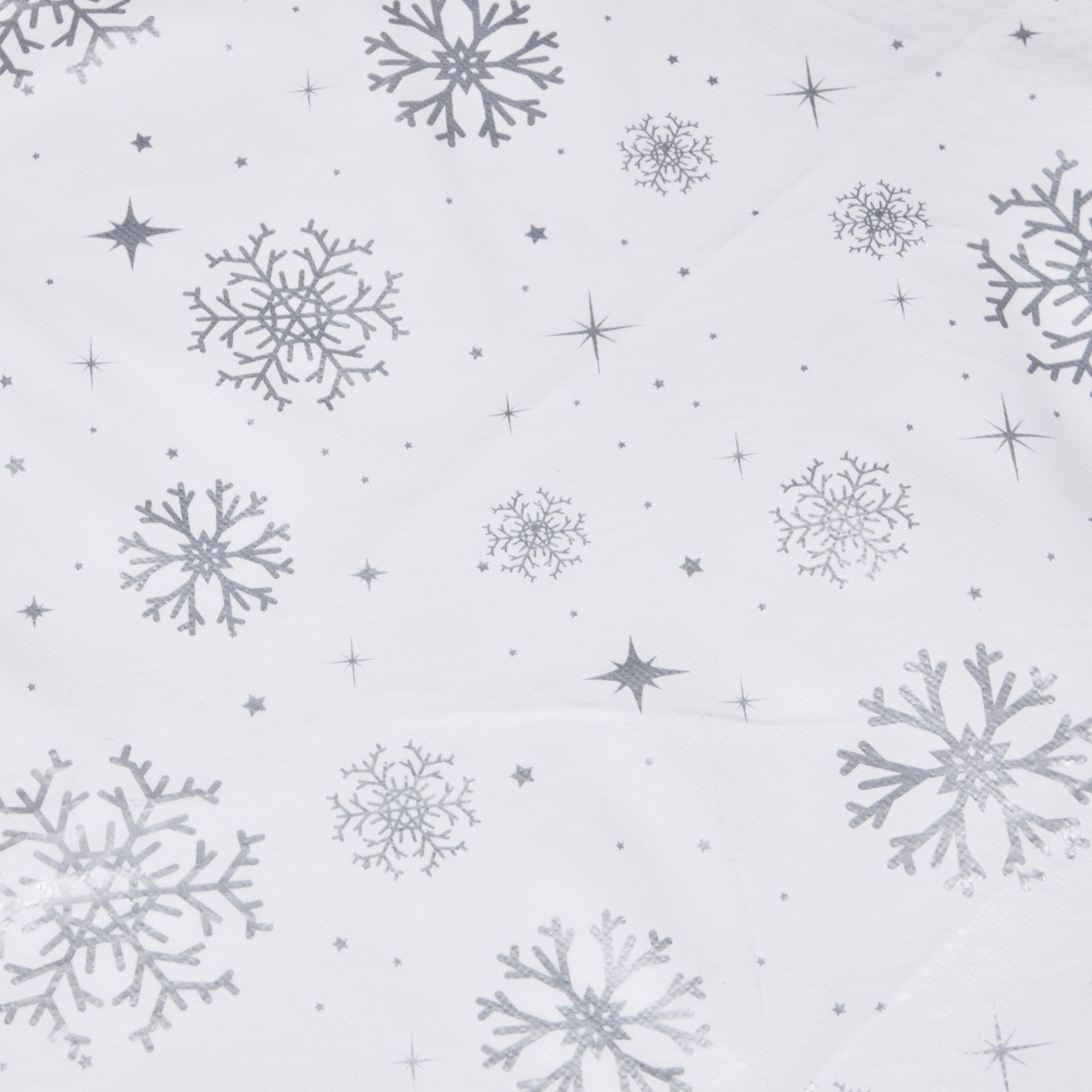 OHS Snowflake Print Tablecloth - White/Silver>