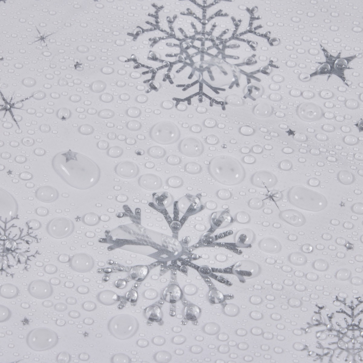OHS Snowflake Print Tablecloth - White/Silver>