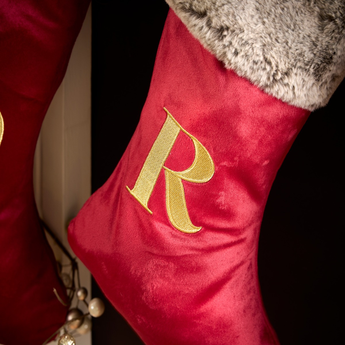 OHS Alphabet Stocking, J - Red>