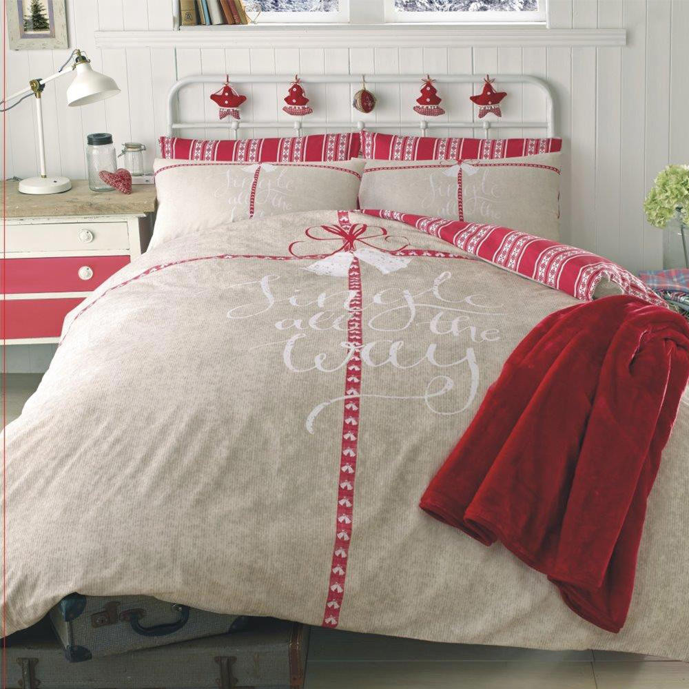 OHS Jingle All The Way Duvet Cover Set Set - Red, King>