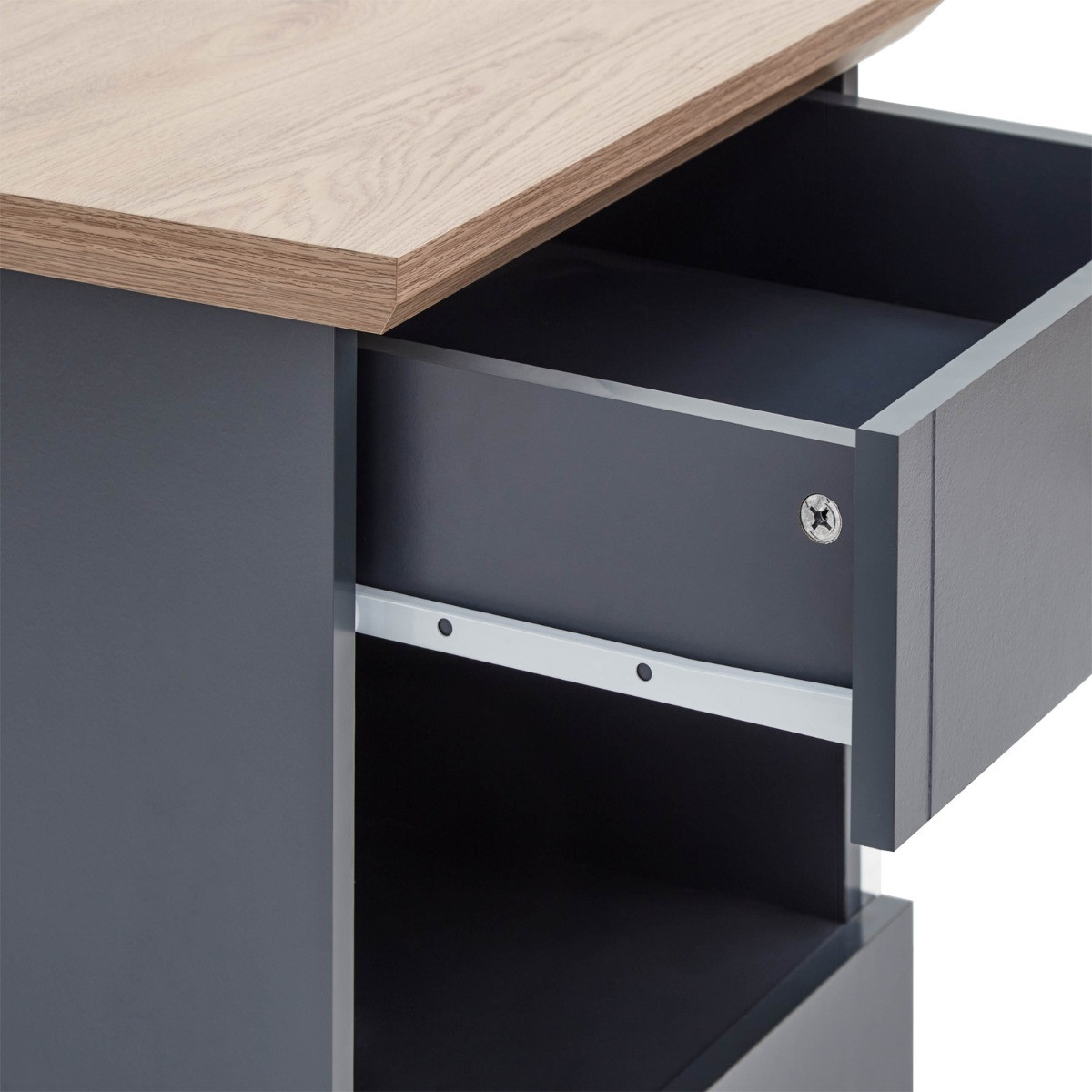 Kendal 1 Drawer Bedside Table - Slate Blue>