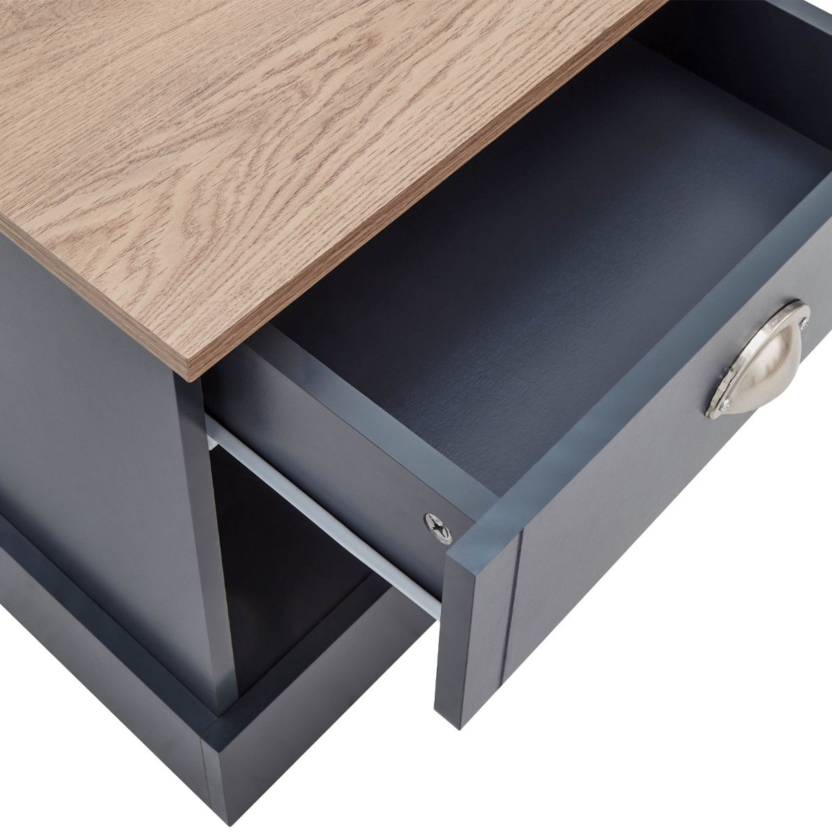 Kendal 1 Drawer Bedside Table - Slate Blue>