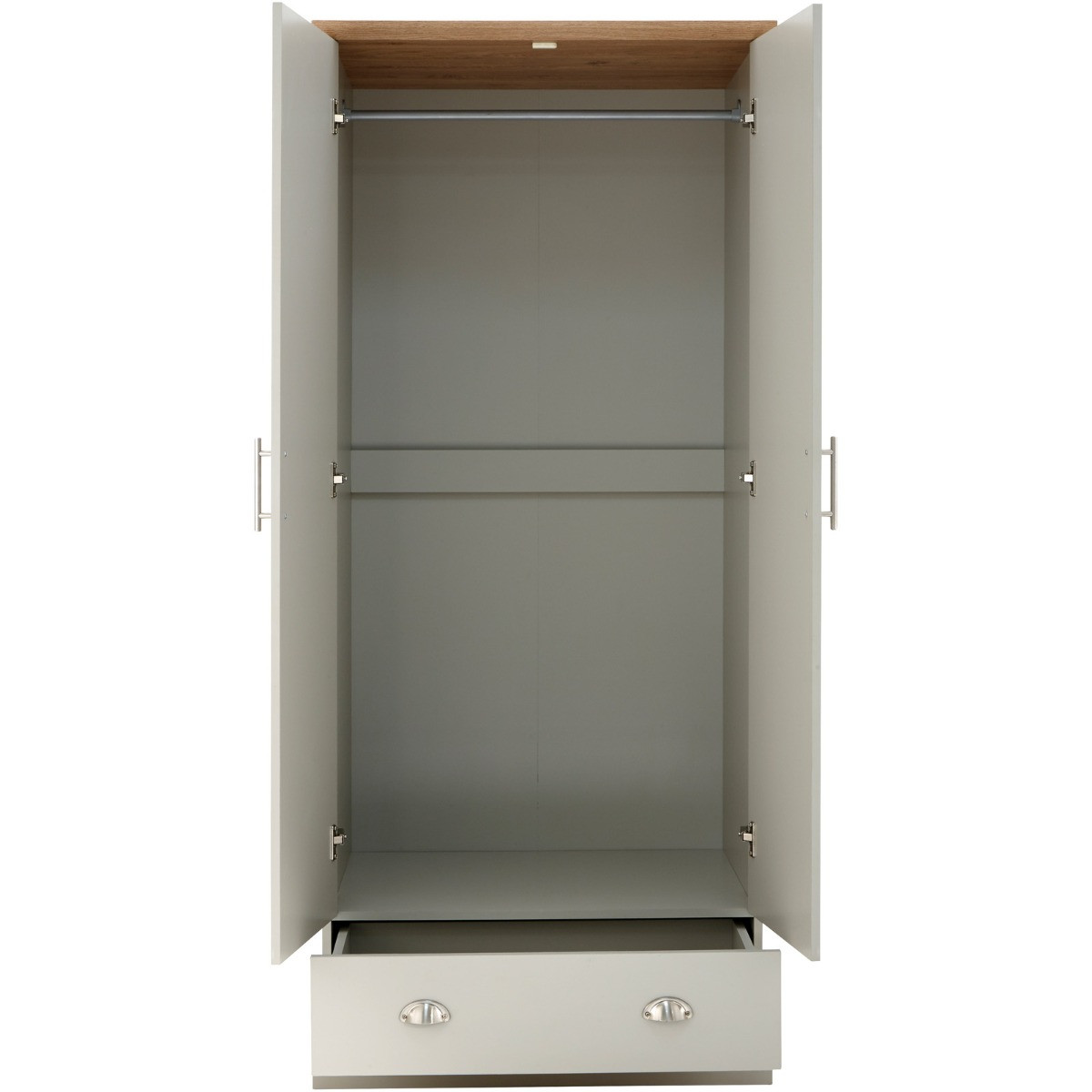 Kenda 2-Door 1-Drawer Wardrobe - Grey>