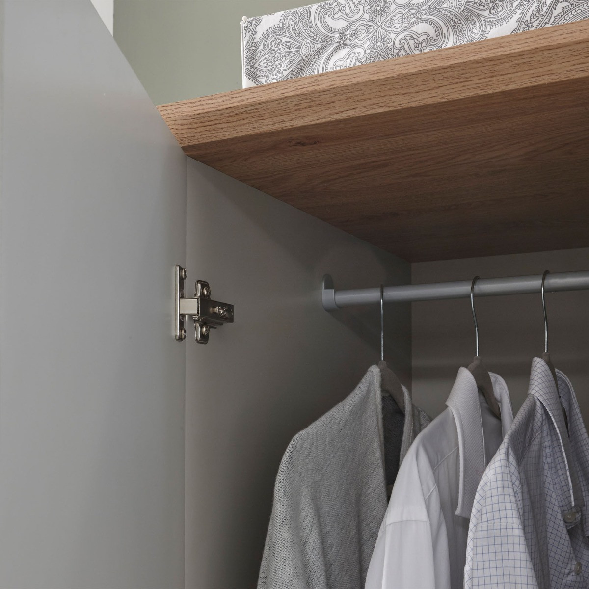 Kenda 2-Door 1-Drawer Wardrobe - Grey>