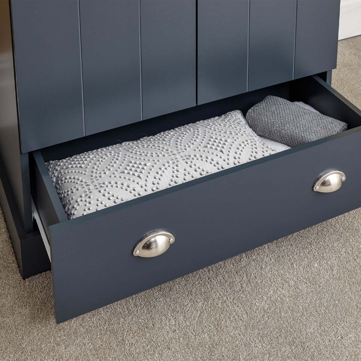 Kenda 2-Door 1-Drawer Wardrobe - Slate Blue>