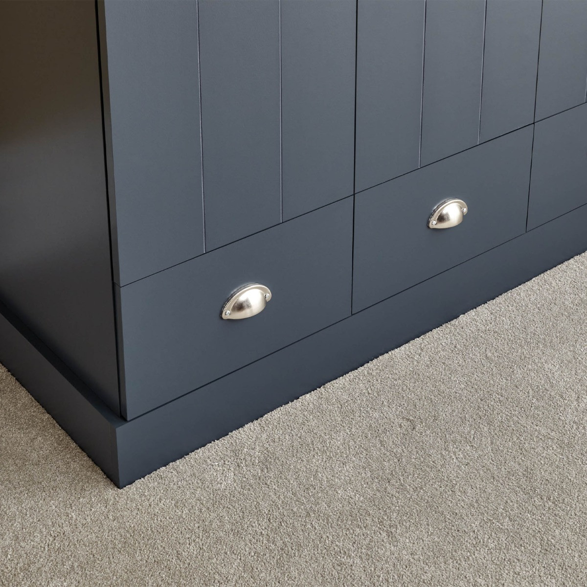 Kendal 3-Door 3-Drawer Wardrobe - Slate Blue>