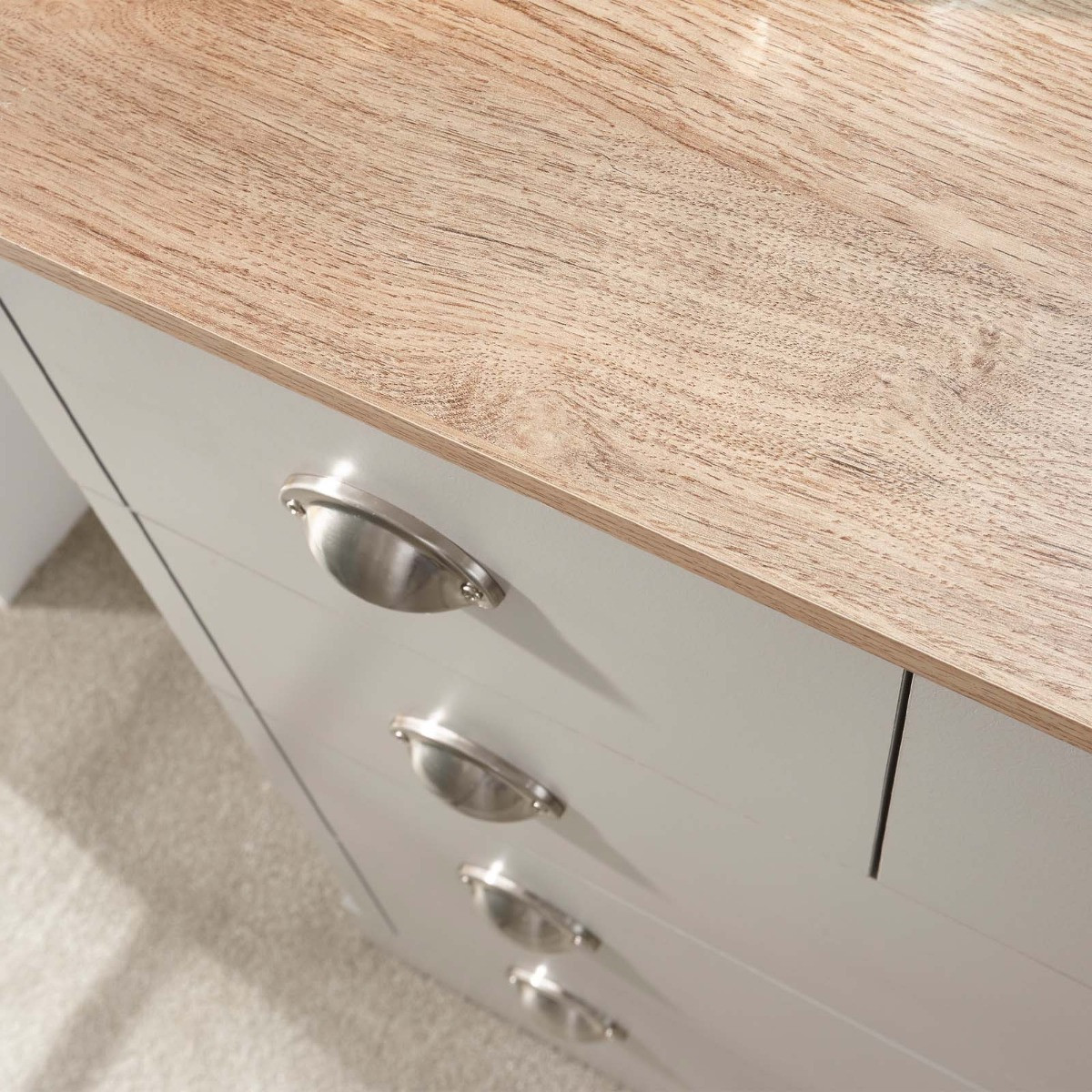 Kendal 2 + 3 Drawer Chest of Drawers - Grey>