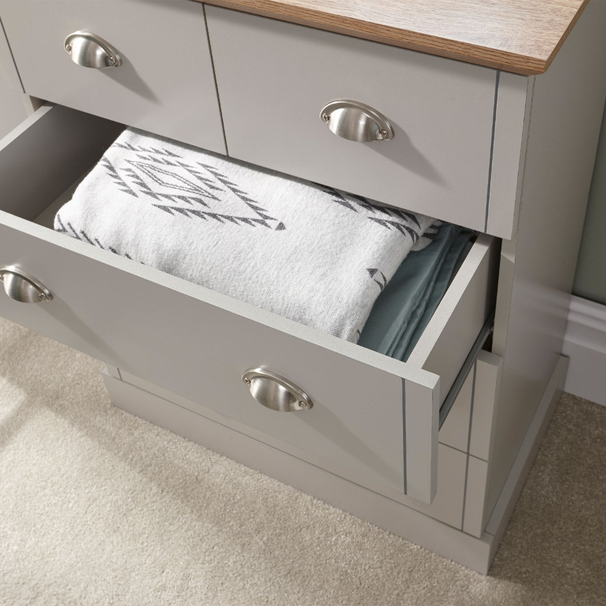 Kendal 2 + 3 Drawer Chest of Drawers - Grey>