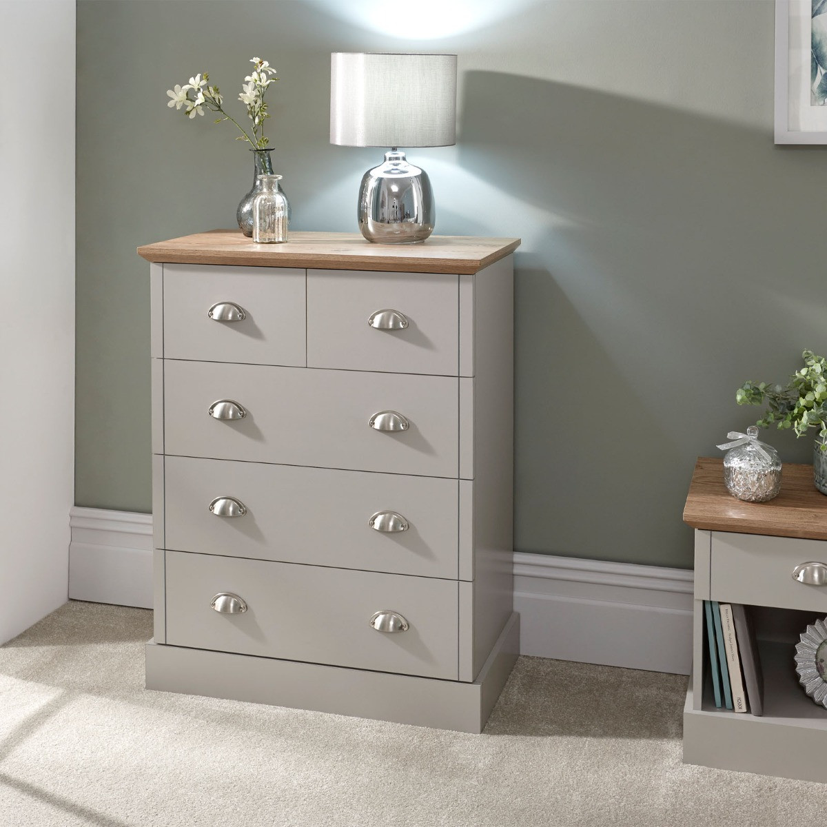 Kendal 2 + 3 Drawer Chest of Drawers - Grey>