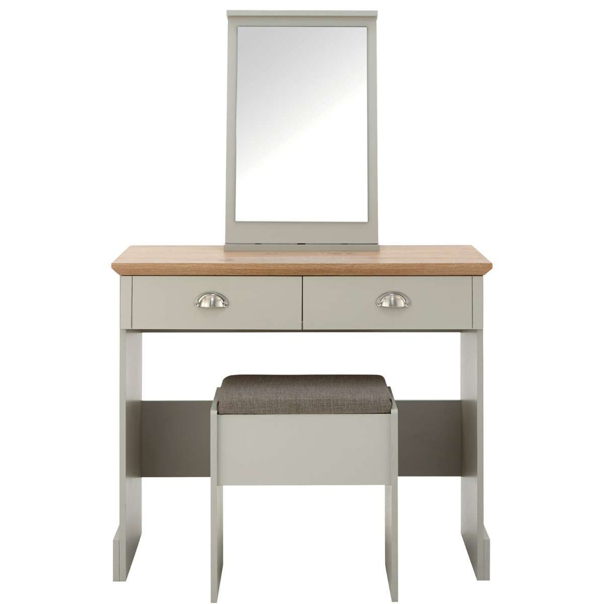 Kendal Dressing Table With Stool - Grey>