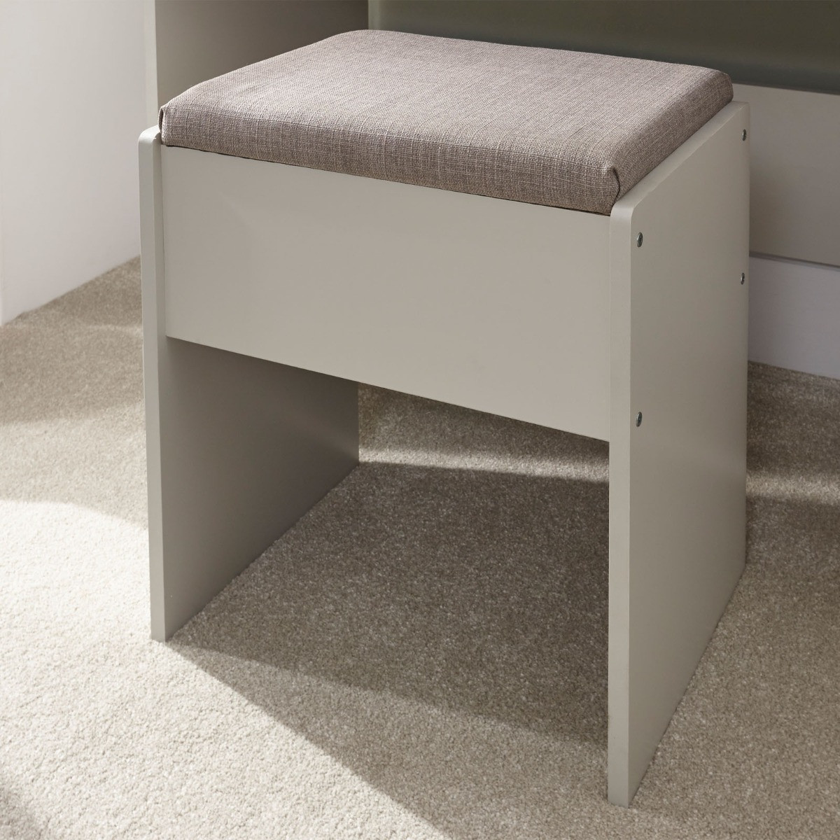 Kendal Dressing Table With Stool - Grey>
