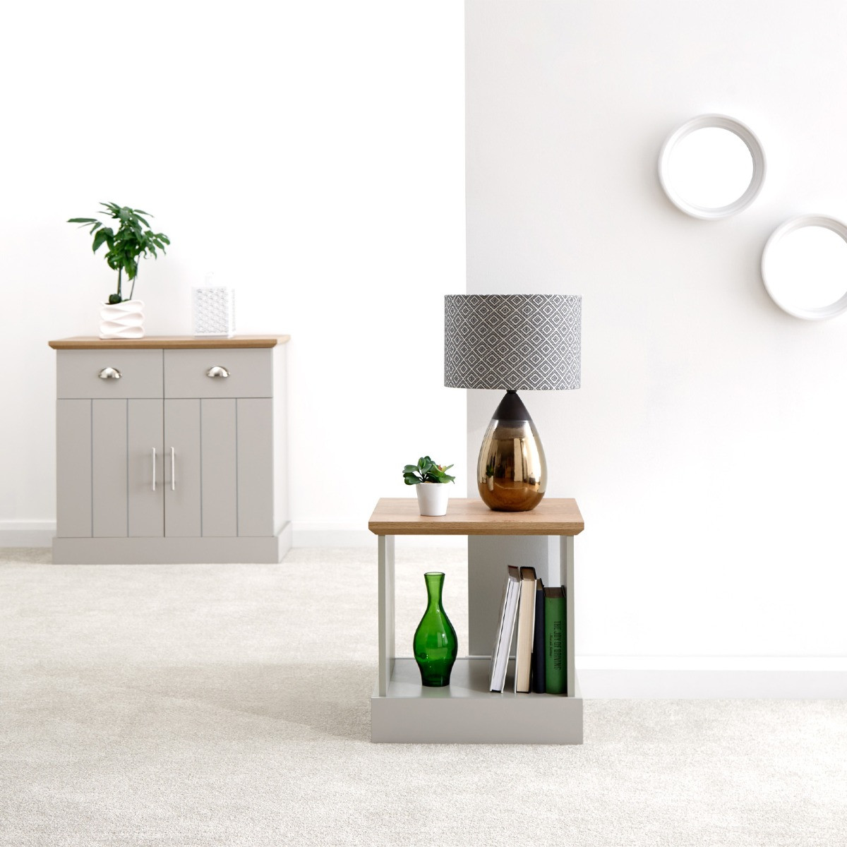 Kendal Lamp Table - Grey>