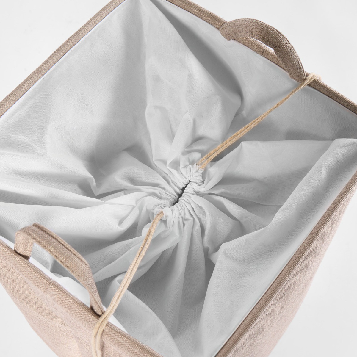 OHS Faux Linen Laundry Bag - Natural>