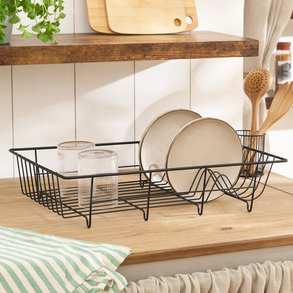OHS Wire Dish Drainer Rack - Black>