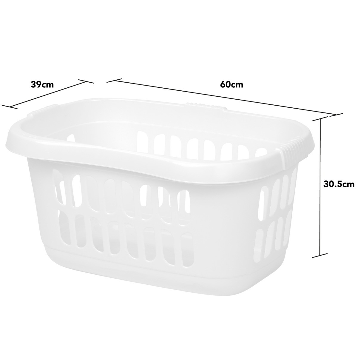 Wham Casa Plastic Hipster Laundry Basket - White