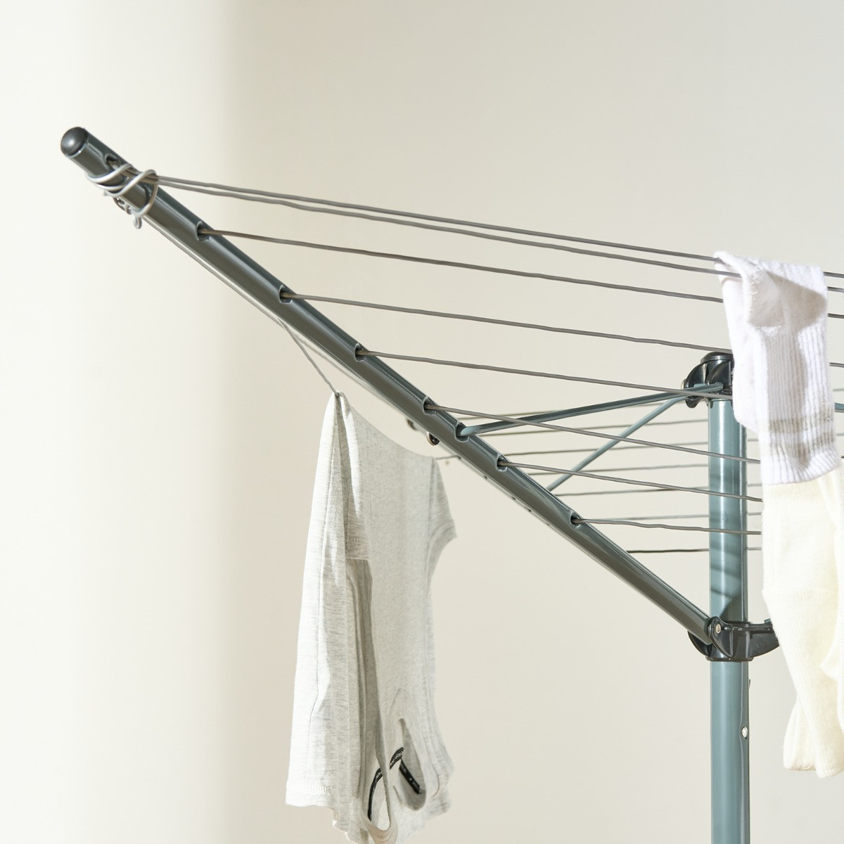 OHS 3 Arm Steel Rotary Airer With Tripod - Grey>