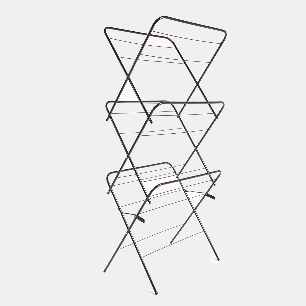 OHS 3 Tier Foldable 15m Clothes Airer - Black>