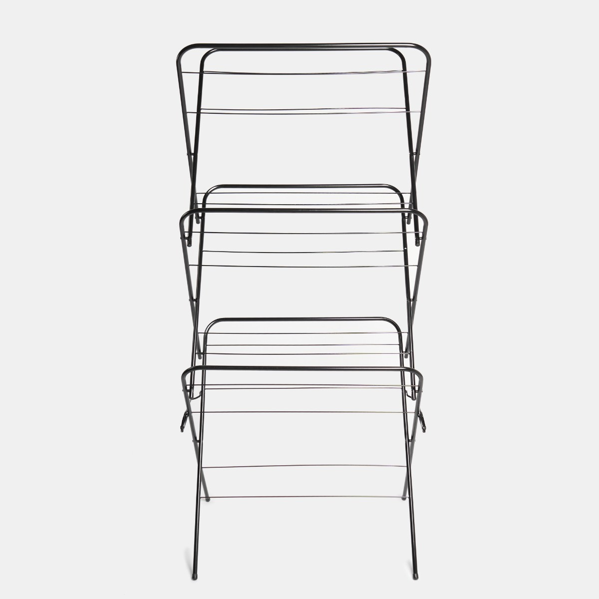 OHS 3 Tier Foldable 15m Clothes Airer - Black>