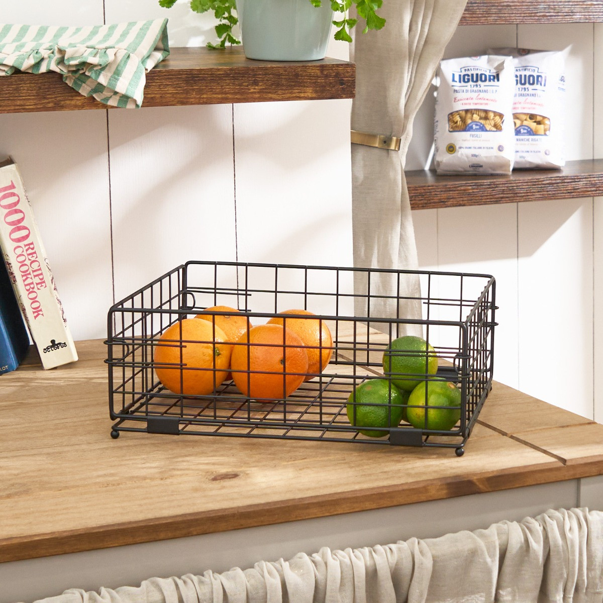 OHS Metal Wire Collapsible Storage Basket - Black>