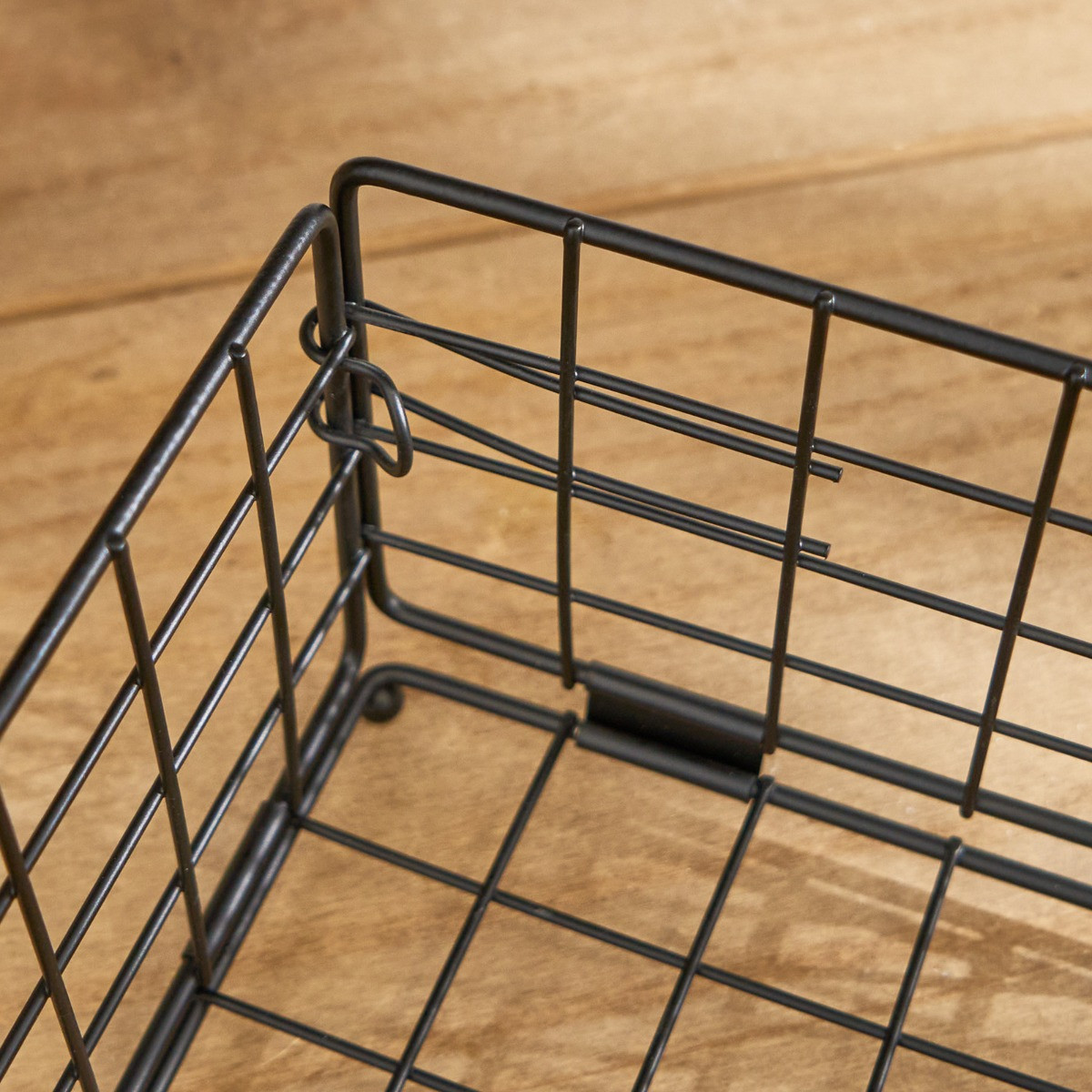 OHS Metal Wire Collapsible Storage Basket - Black>