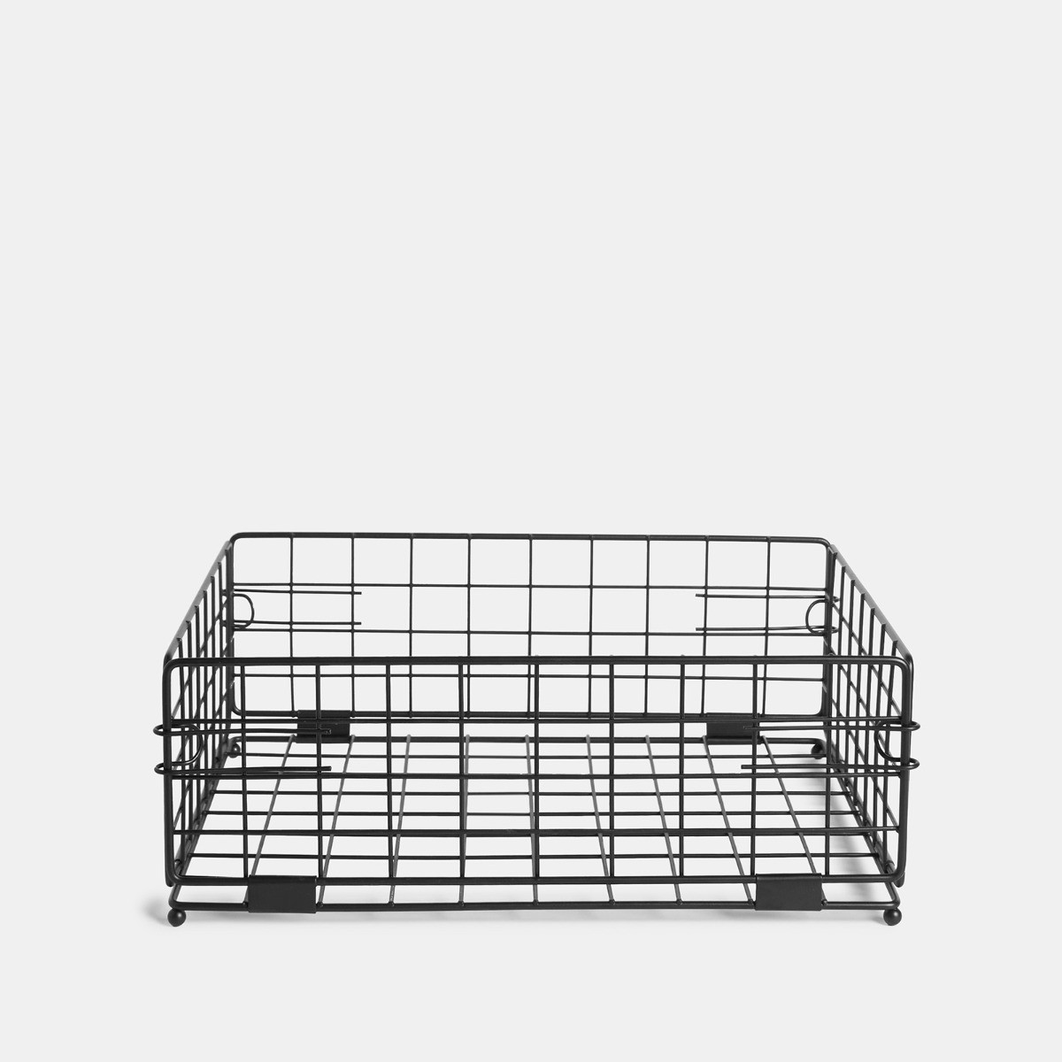 OHS Metal Wire Collapsible Storage Basket - Black>