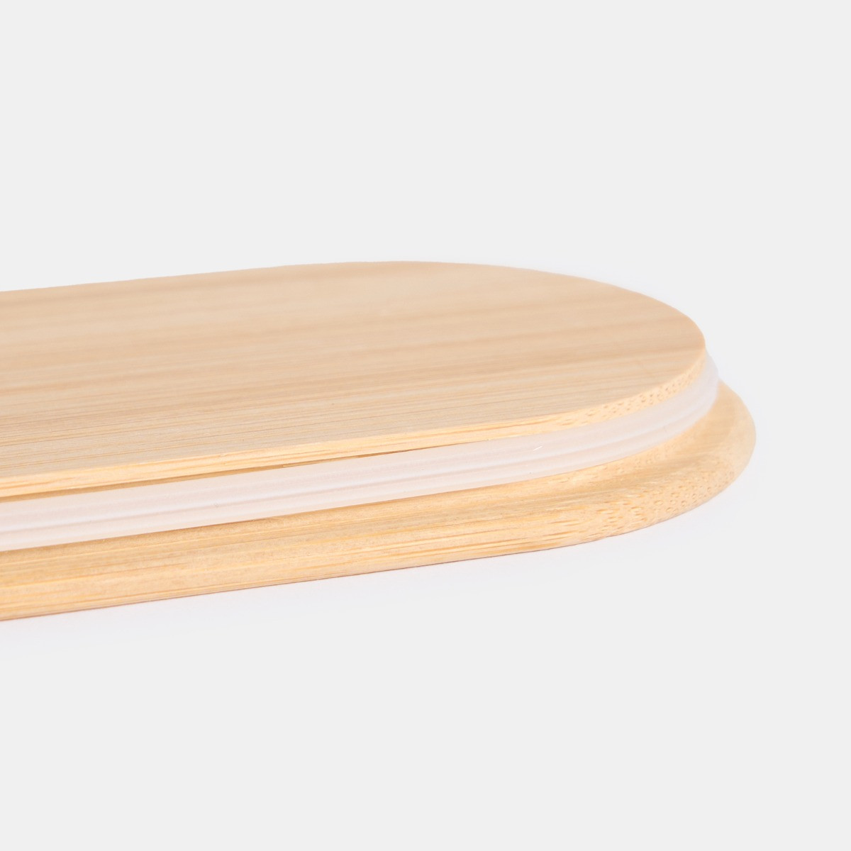 OHS Large Plastic Oval Storage Container with Bamboo Lid - Clear>