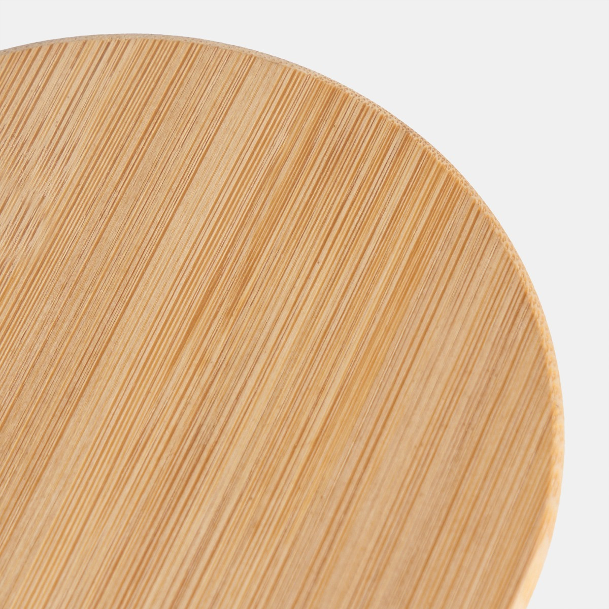 OHS Medium Plastic Round Storage Container with Bamboo Lid - Clear>