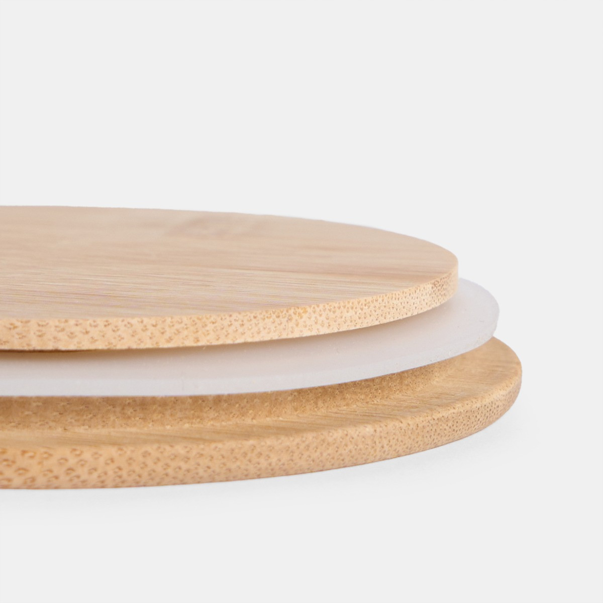 OHS Tall Plastic Round Storage Container with Bamboo Lid - Clear>