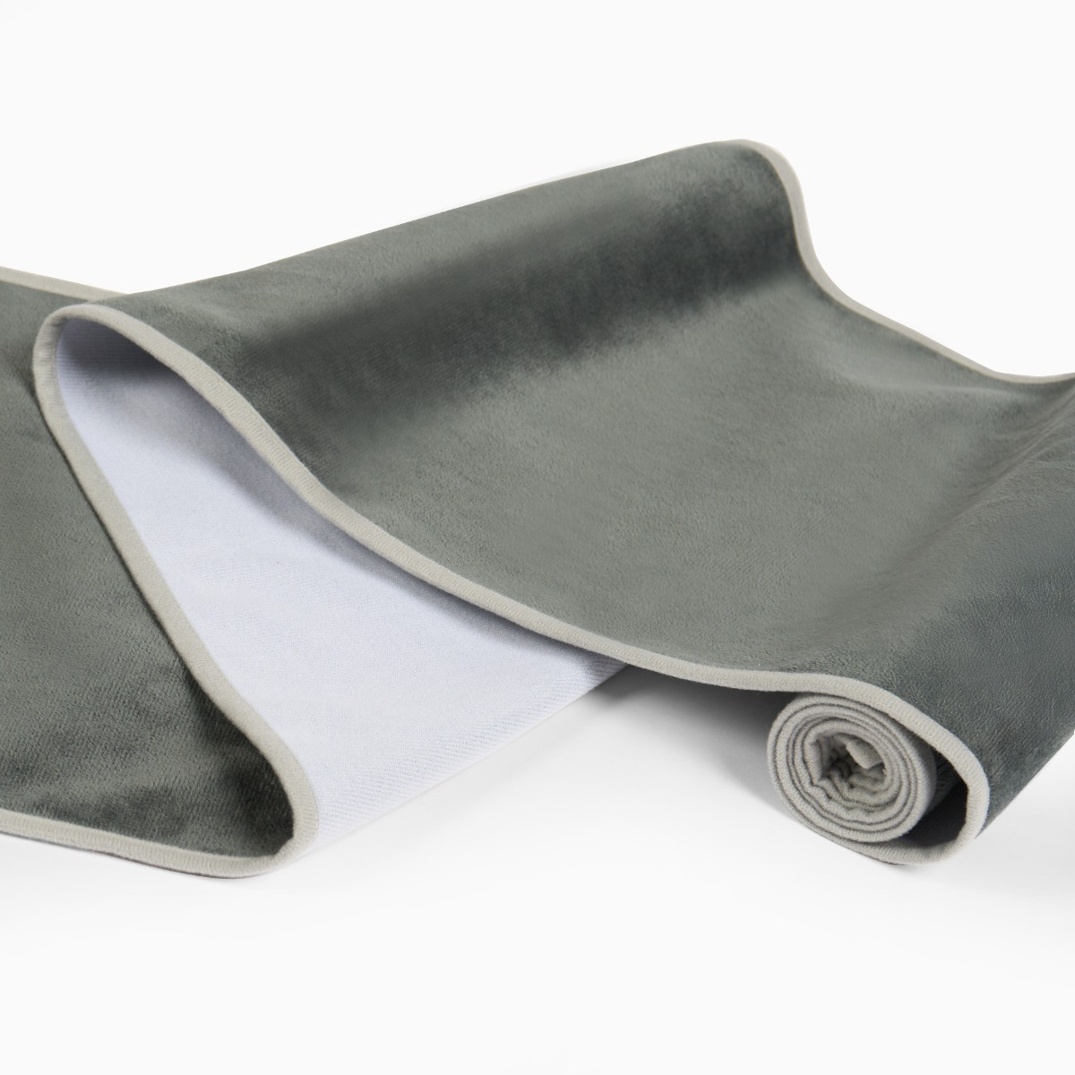 OHS Piped Trim Table Runner – Charcoal/Silver >