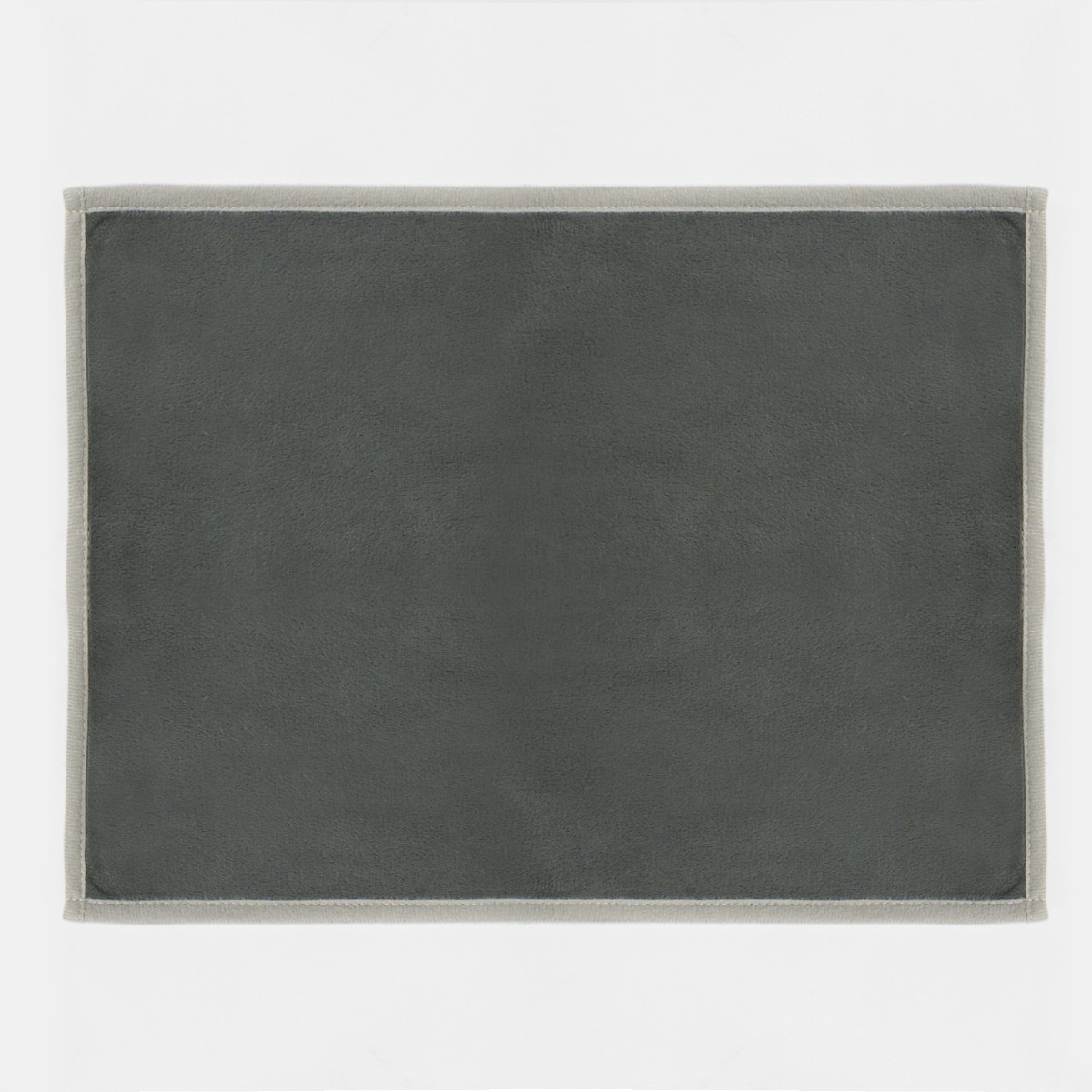 OHS Piped Trim Placemats, Charcoal/Silver - 4 Pack>