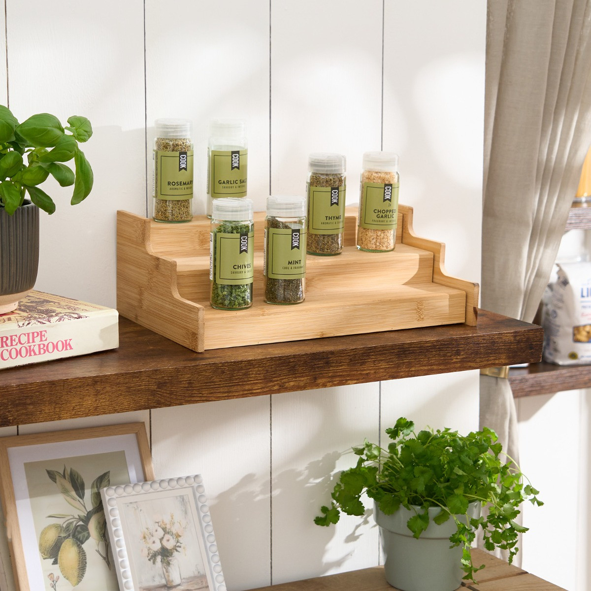 OHS Extendable 3 Tier Spice Rack - Bamboo>