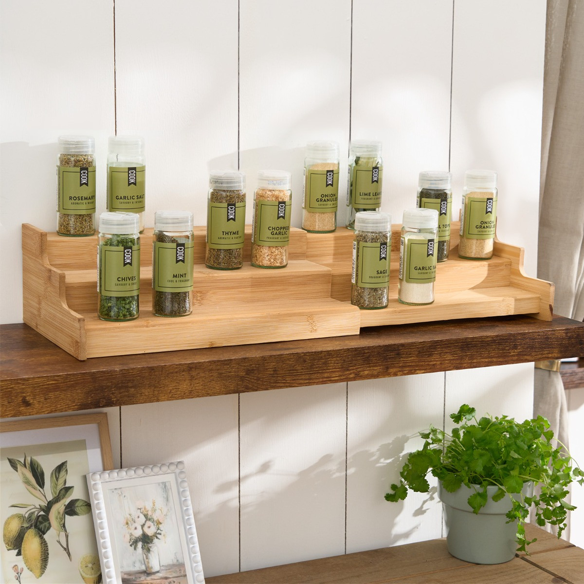 OHS Extendable 3 Tier Spice Rack - Bamboo>