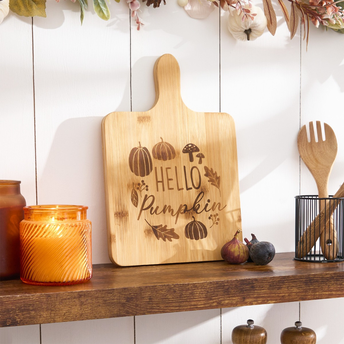 OHS Wooden Autumn Serving Board - Natural >