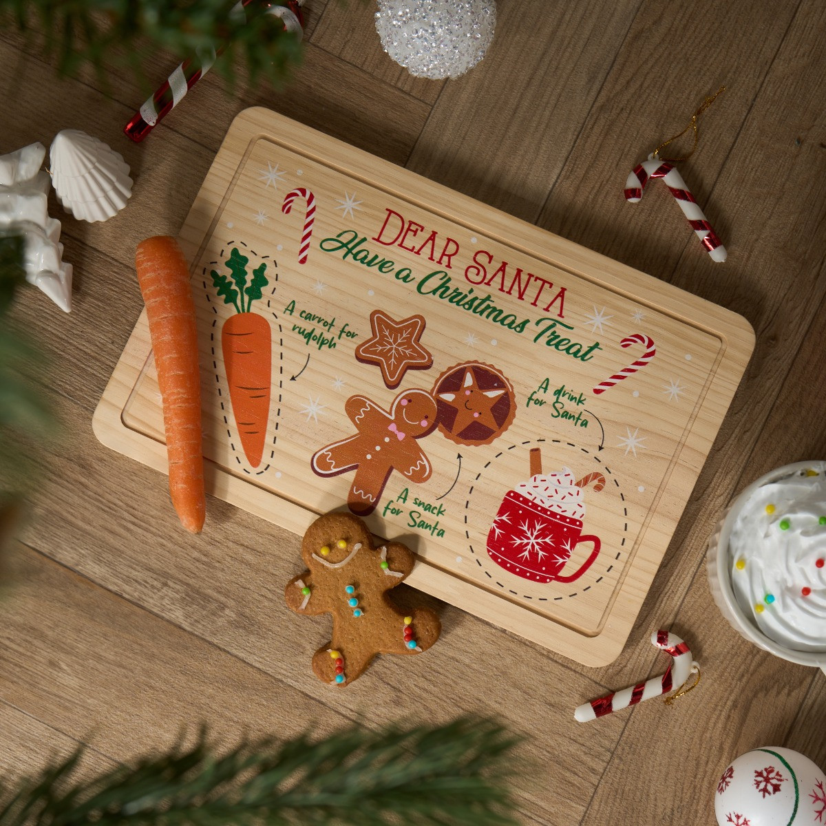 OHS Dear Santa Christmas Eve Treat Board - Natural>